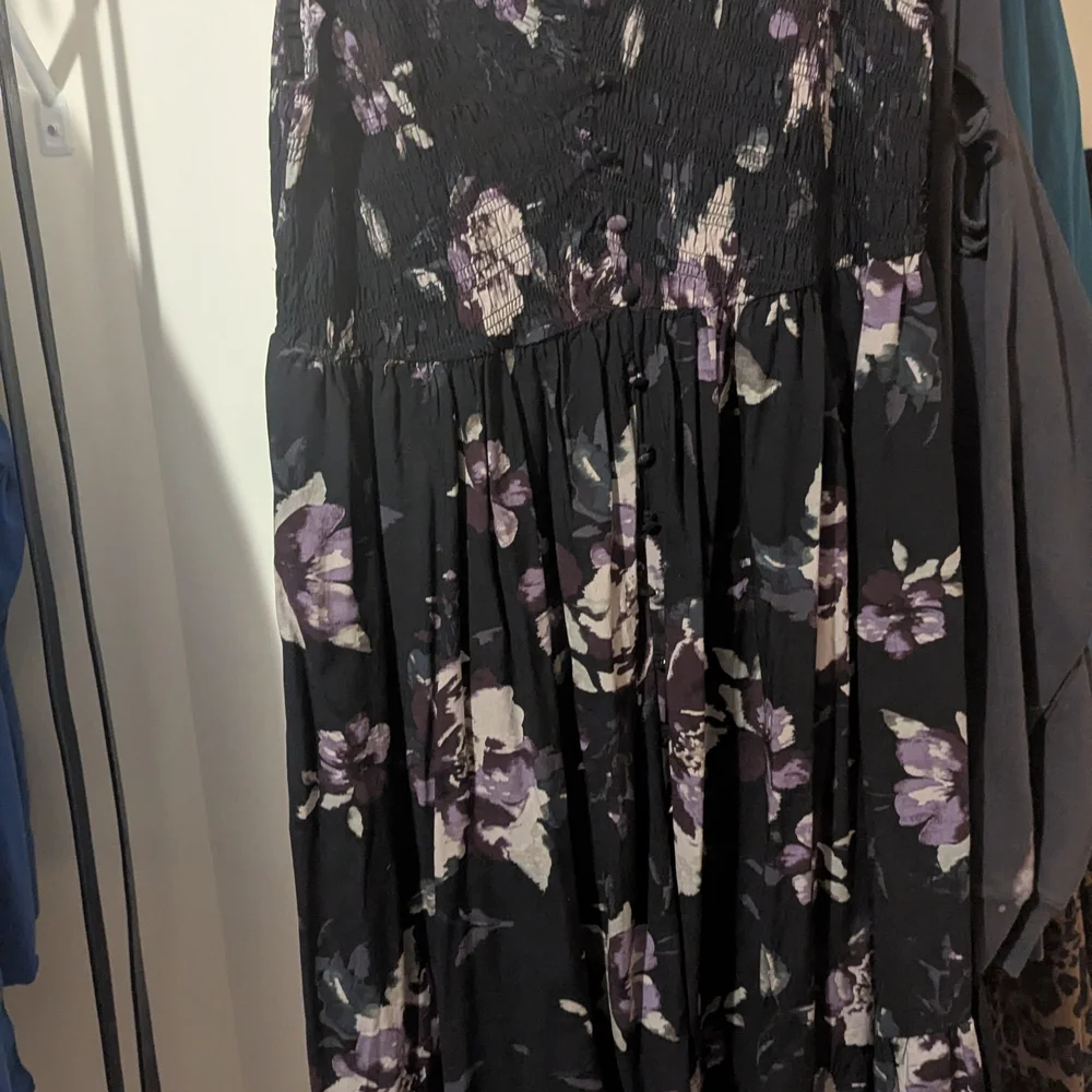Torrid Black and Purple Floral Midi Dress - Picture 2 of 4